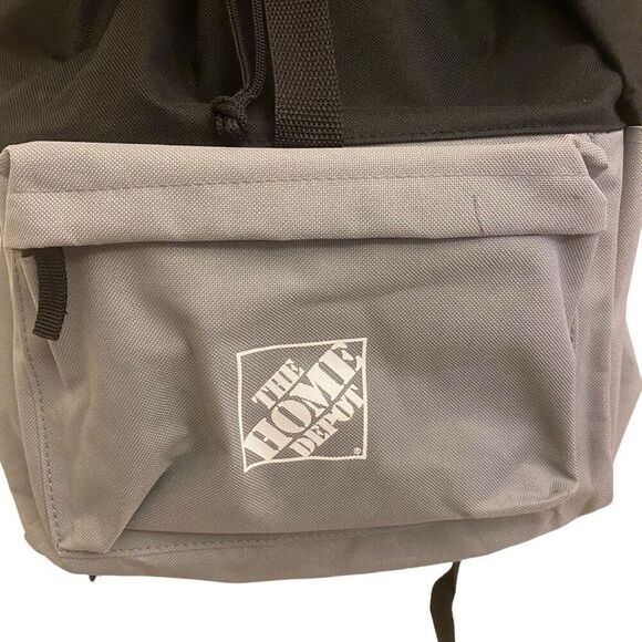 Home Depot Black and Grey Overflap Backpack NWOT - Picture 2 of 14
